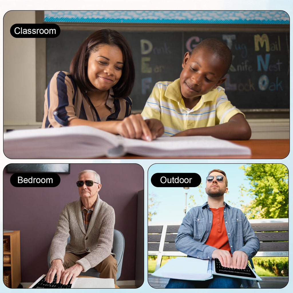 Braille Alphabet Learning Board – Tactile Raised Dot Educational Chart for Beginners