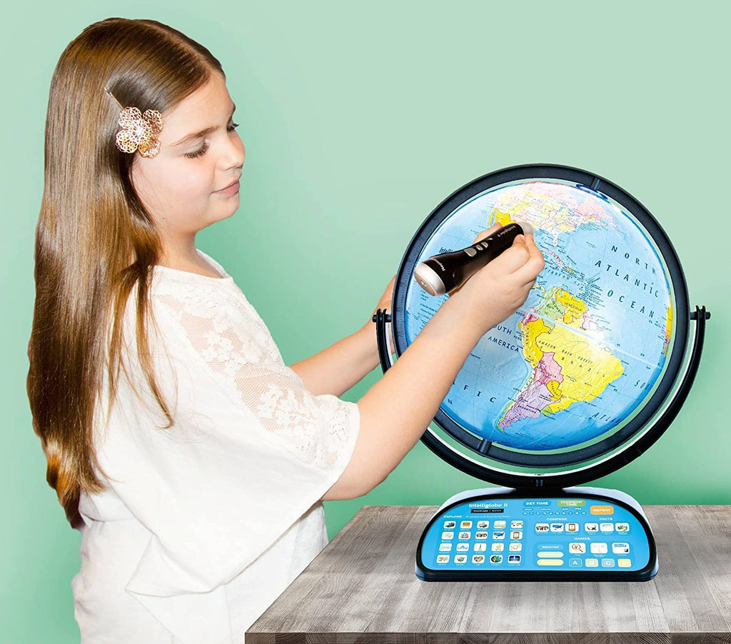 Intelliglobe II Interactive Educational Globe with Intelli-Pen  & World Discovery Book – Geography, History & STEM Learning