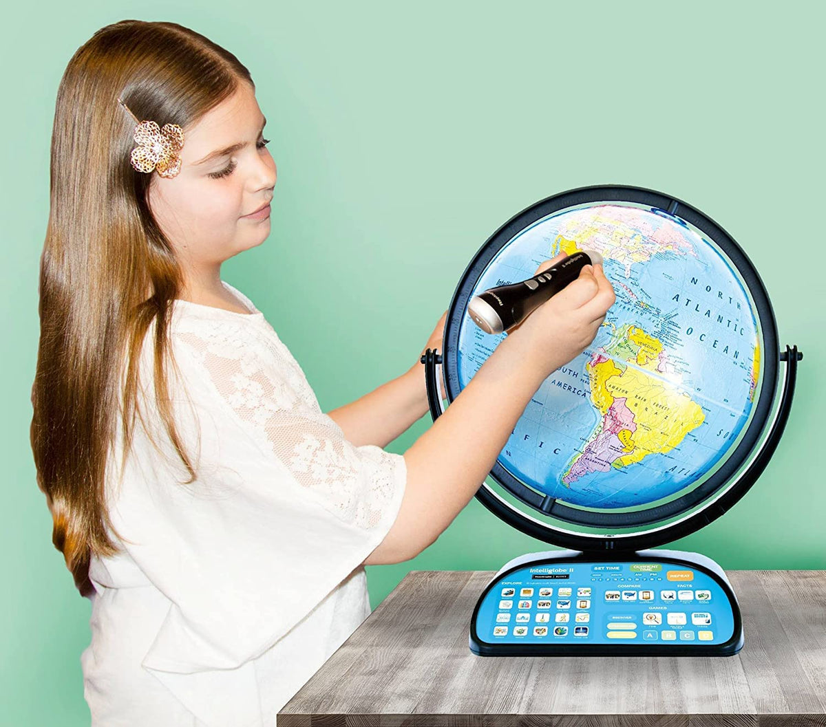 Intelliglobe II Interactive Educational Globe with Intelli-Pen  & World Discovery Book – Geography, History & STEM Learning