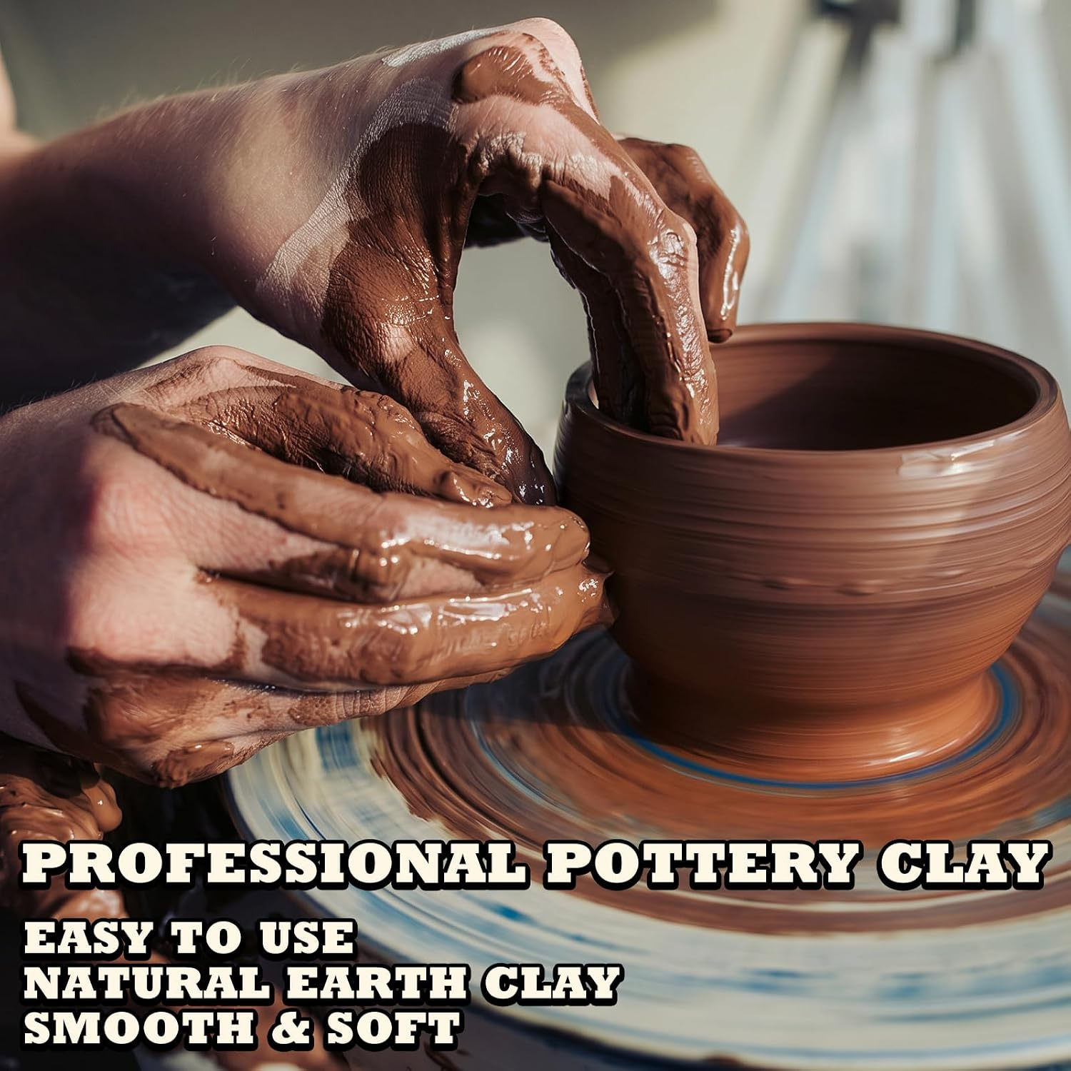 Premium Air Dry Clay for Kids - Natural Modeling Pottery Clay for Wheel, 3.3lbs