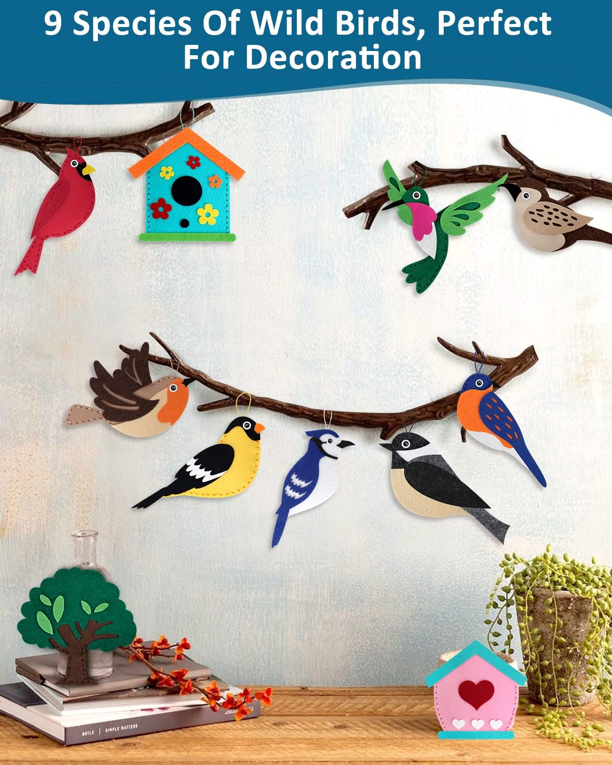 Wild Birds Sewing Kit for Kids – 12 Felt Bird &amp; Nature Crafts | Beginner Sewing &amp; Educational Activity Set