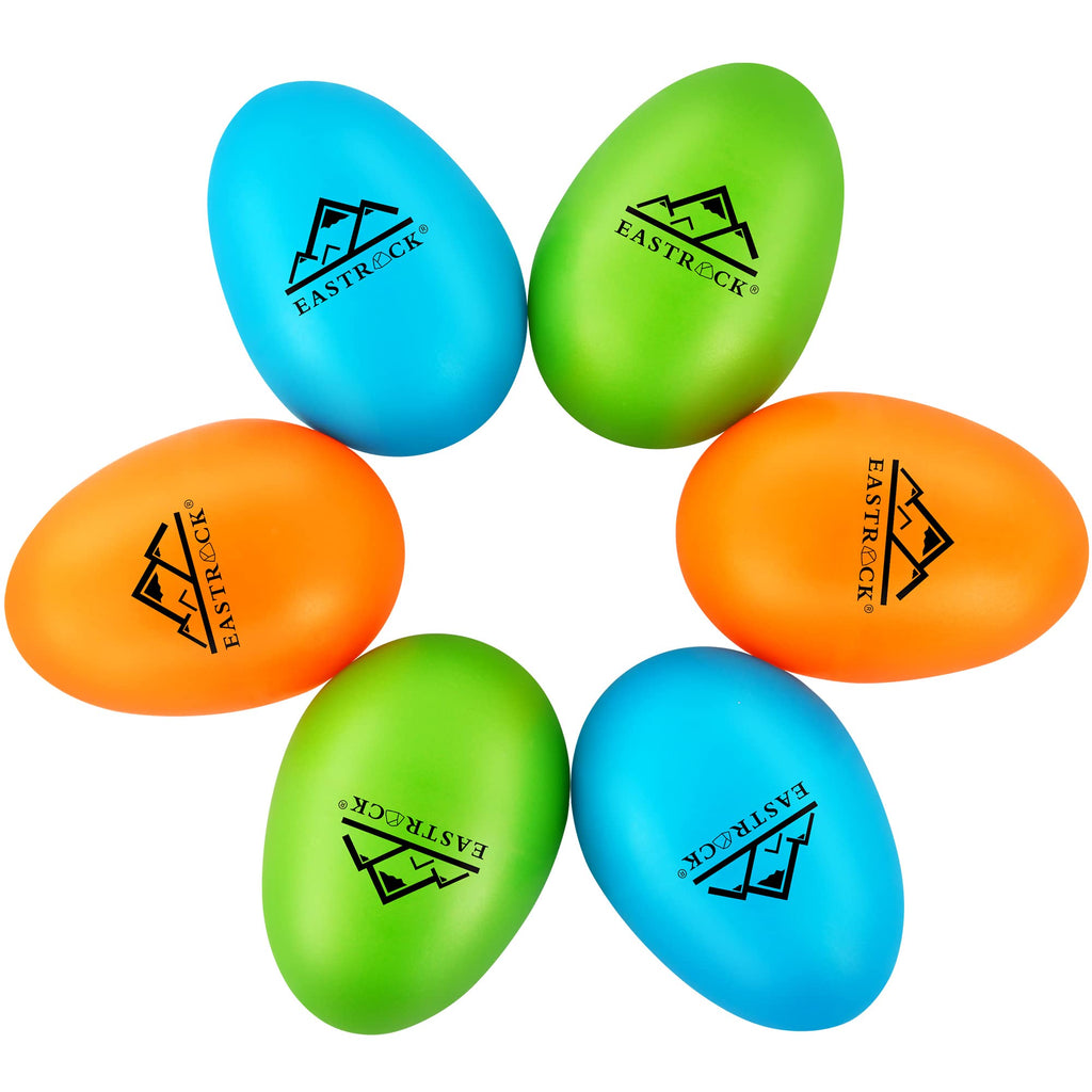 EastRock 6 PCS Plastic Egg Shaker Set Blue Green Orange Maracas