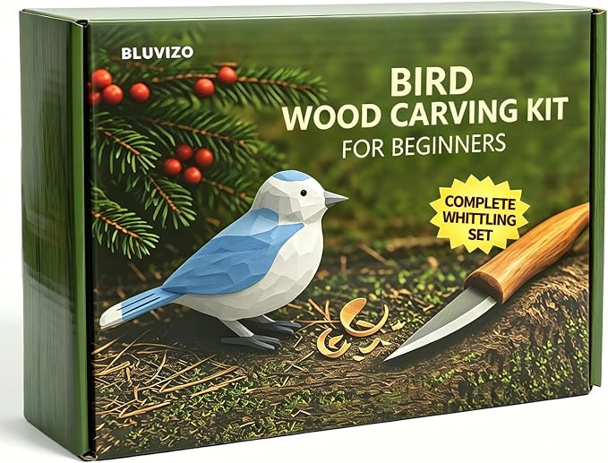 Comfort Bird Beginner Wood Carving Kit – Complete Hands-On Whittling and Woodworking Craft Set