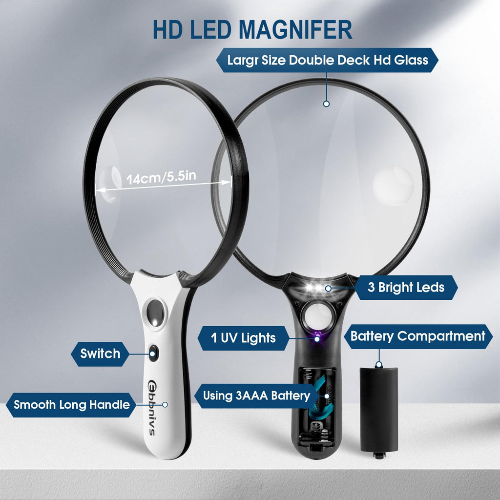 Large Magnifying Glass with Light