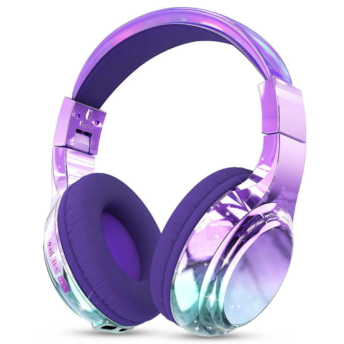 Purple Kids Bluetooth Headphones, 60H Playtime, 74/85/94dB Volume Limit