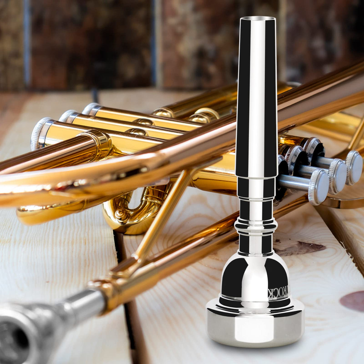 EASTROCK 1.5C Trumpet Mouthpiece Silver Plated Bb Trompeta, Vacuum Packed