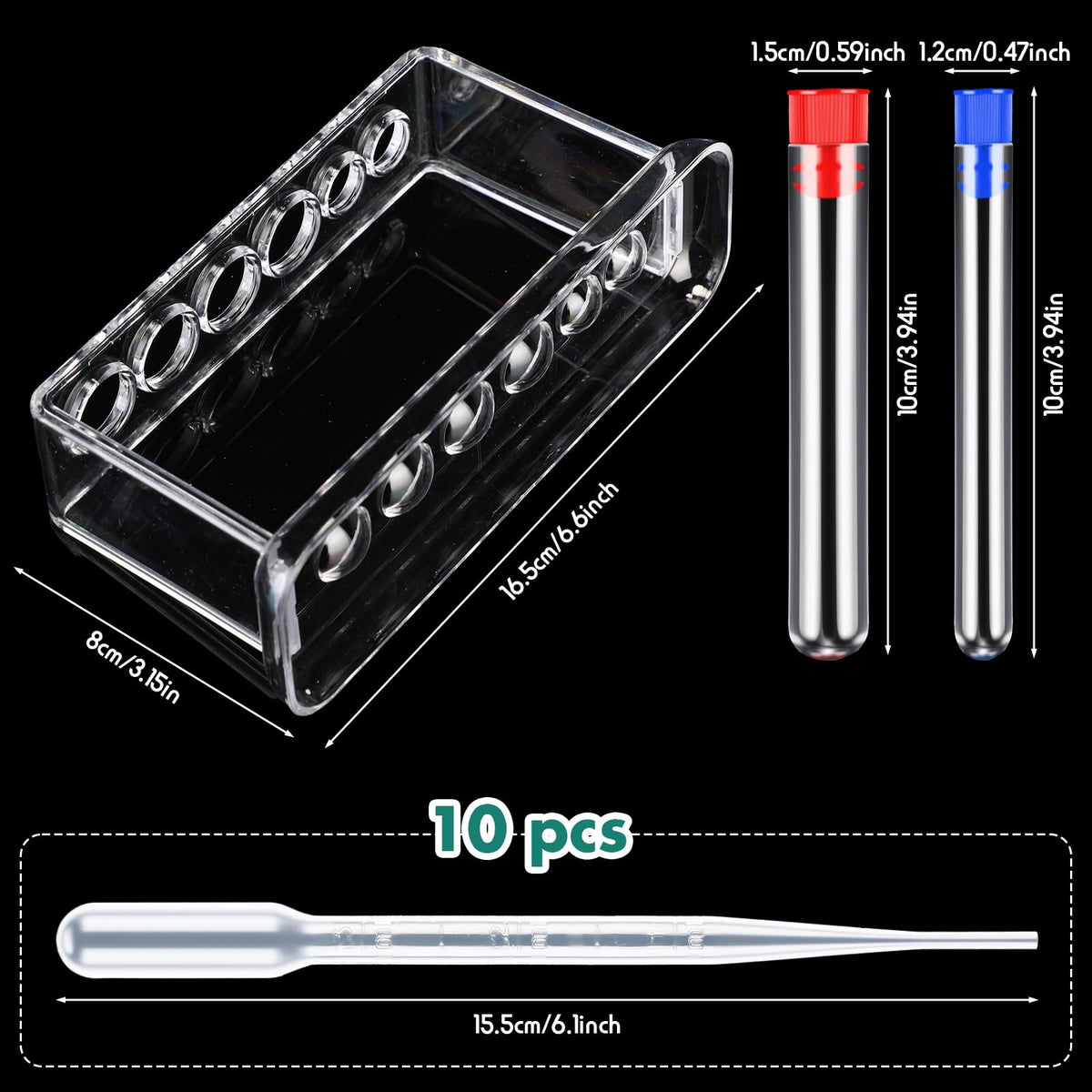 28 Pcs Plastic Beakers Test Tubes with Graduated Cylinder Flask
