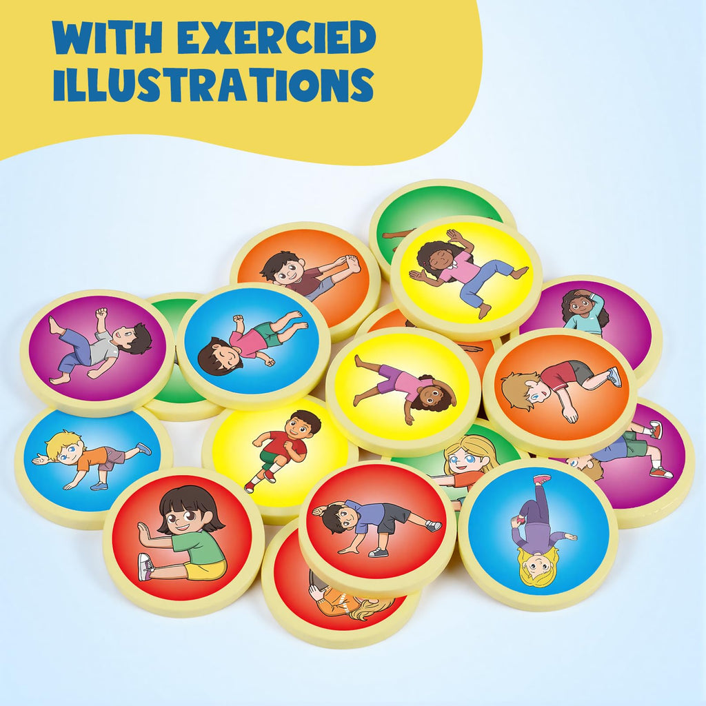 Movement Dice Game – 20-Piece Wooden Gross Motor Activity Set | Balance, Coordination, Physical Education
