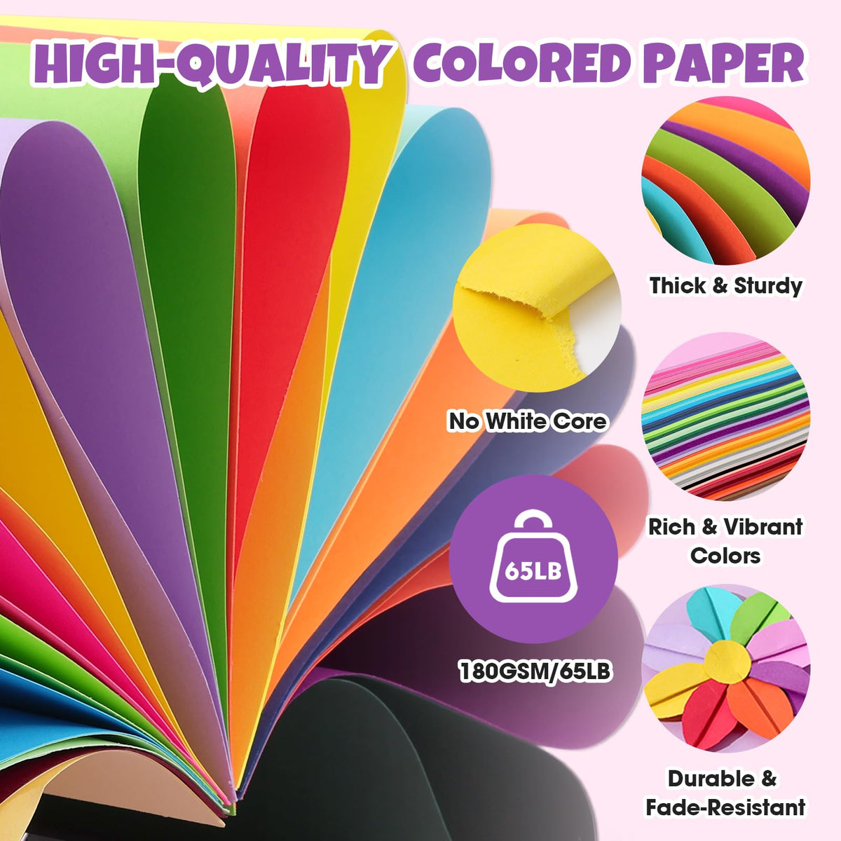 Cardstock 300 Sheets 8.5" X 11" Colored 50 Colors