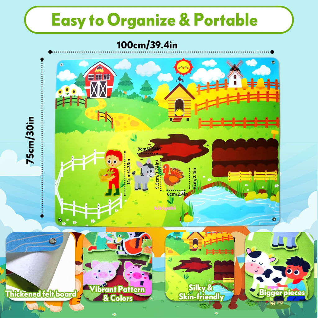 Felt Board, Farm Animals Story Set for Children Play