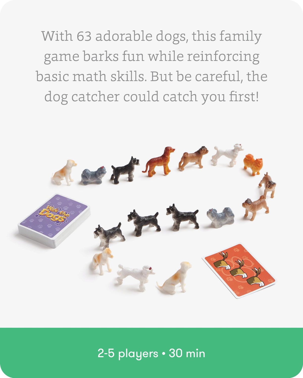 SimplyFun Walk The Dogs Math Game - One of The Most Fun Games for Kids Ages 8 and Up - Play to Practice Counting & Sorting- 2 to 5 Players