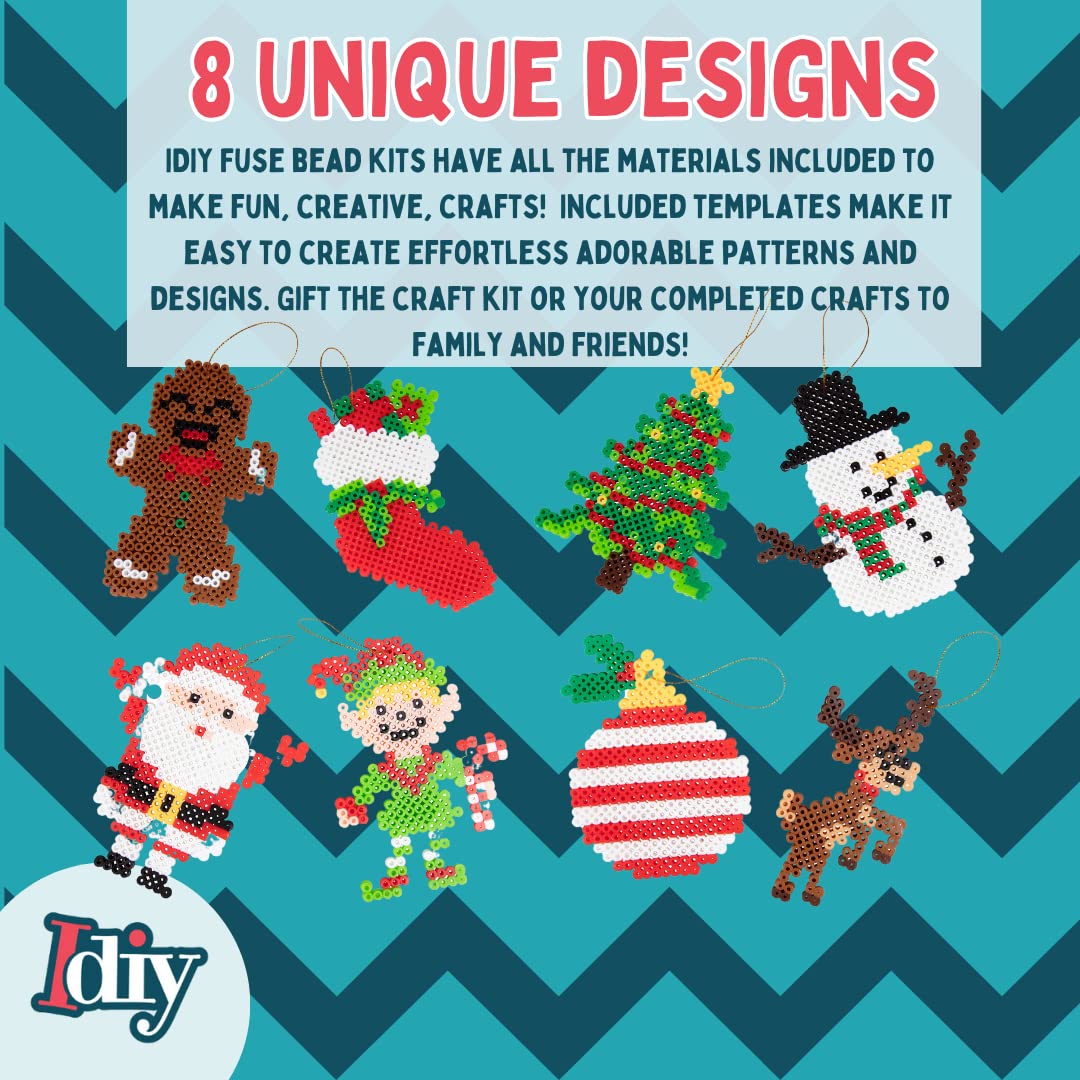 Christmas Fuse Bead Craft Kit | Create Colorful Christmas Ornaments While Building Creativity, Concentration & Fine Motor Skills