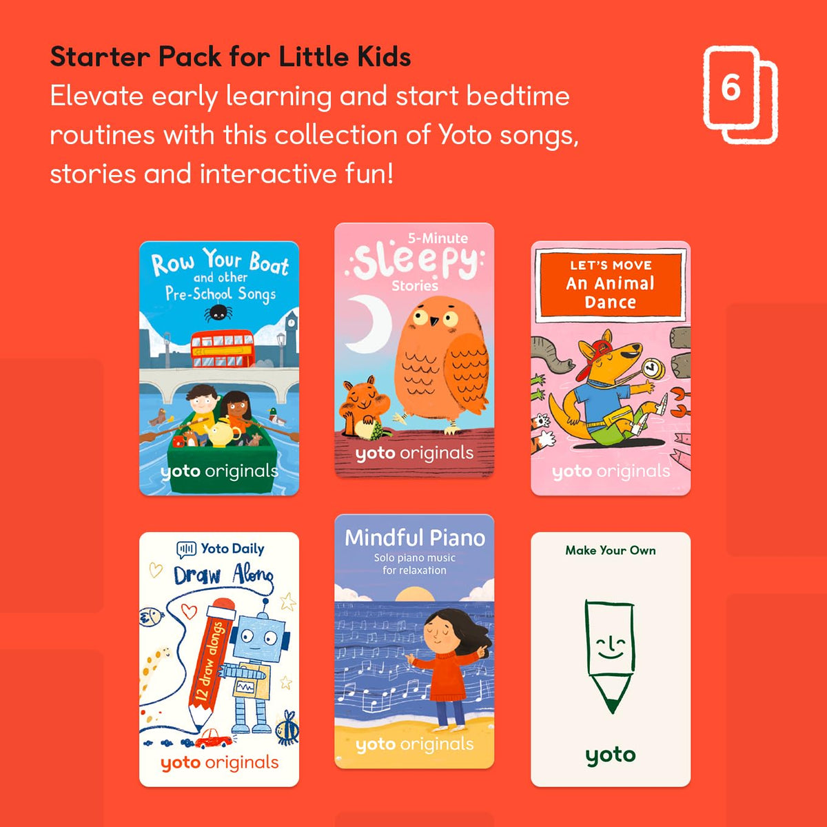Yoto Mini (2024 Edition) + Starter Pack for Little Kids Bundle, Ages 3+