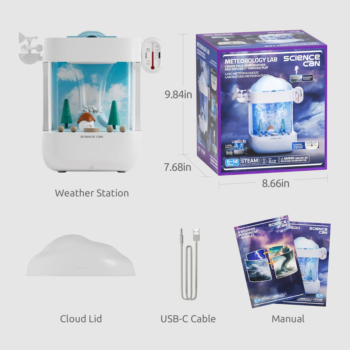 Science Can Interactive Meteorology Lab Toys, STEM Kit Create Your Own Weather