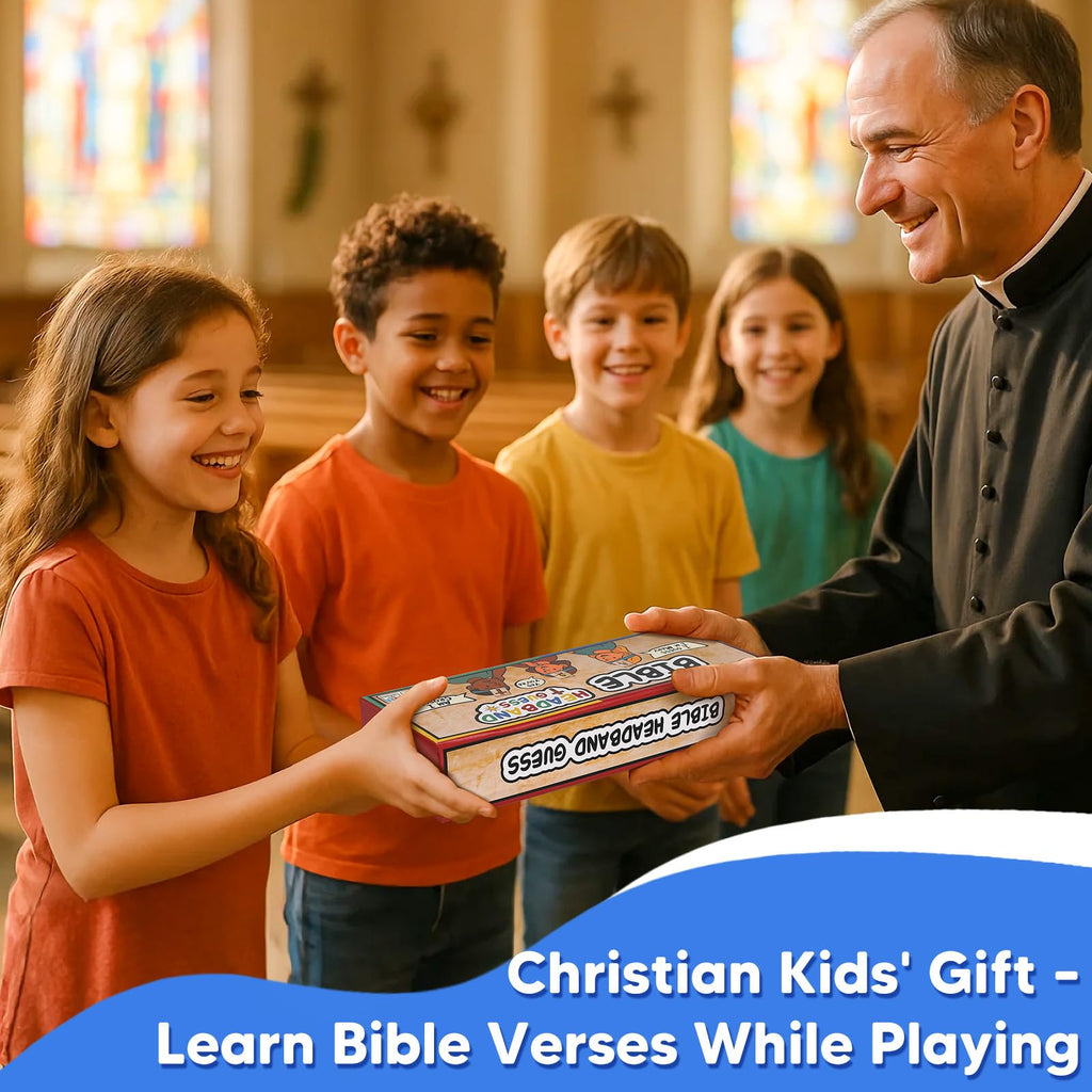 Bible Guess Who Am I? Headband Game – 66 Illustrated Bible Cards | Christian Educational Guessing Game for Bible Class