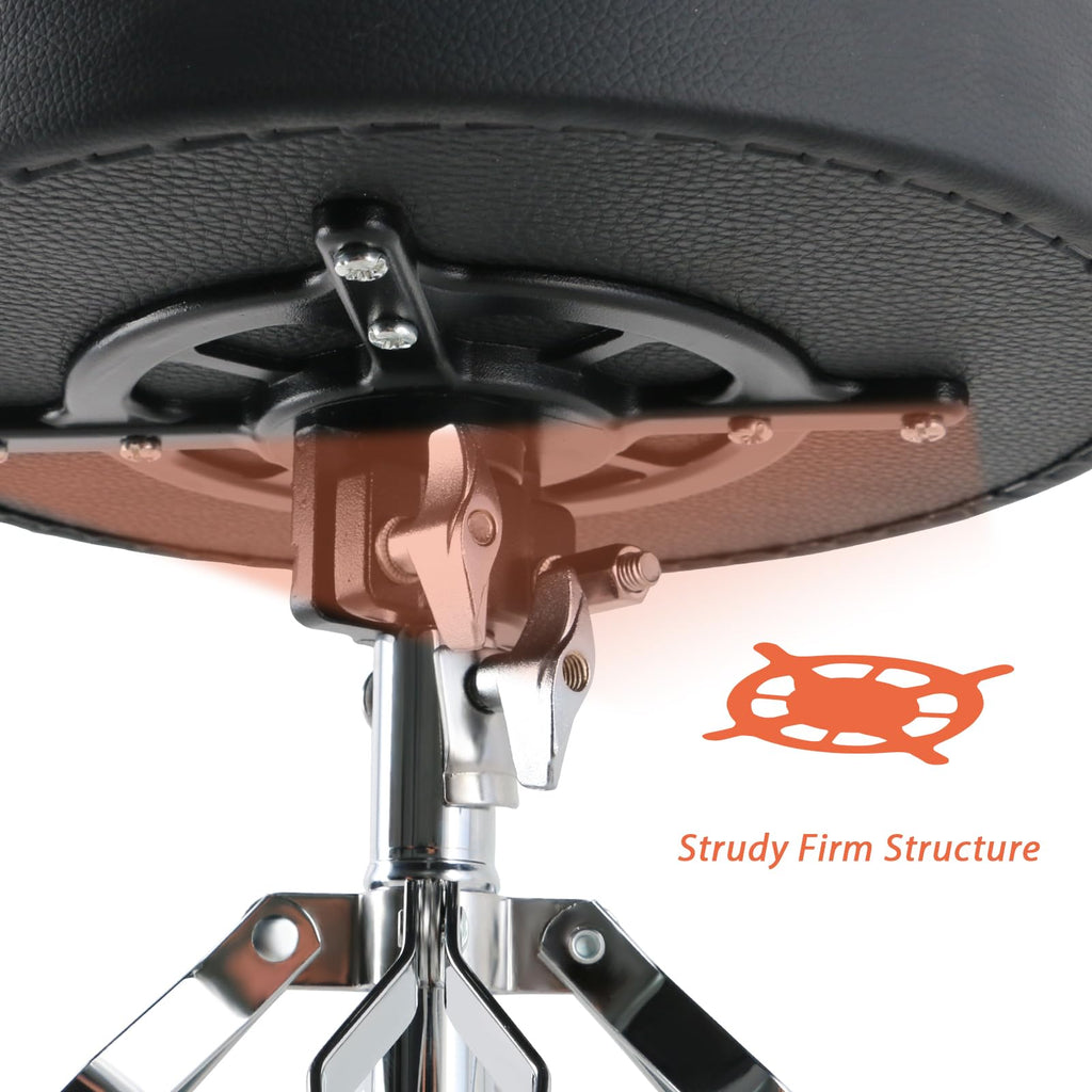 EASTROCK Drum Throne Drum Stools with 4 Legs Support,Universal Height Adjustable Drum Seat for Drummer Adult (Black)