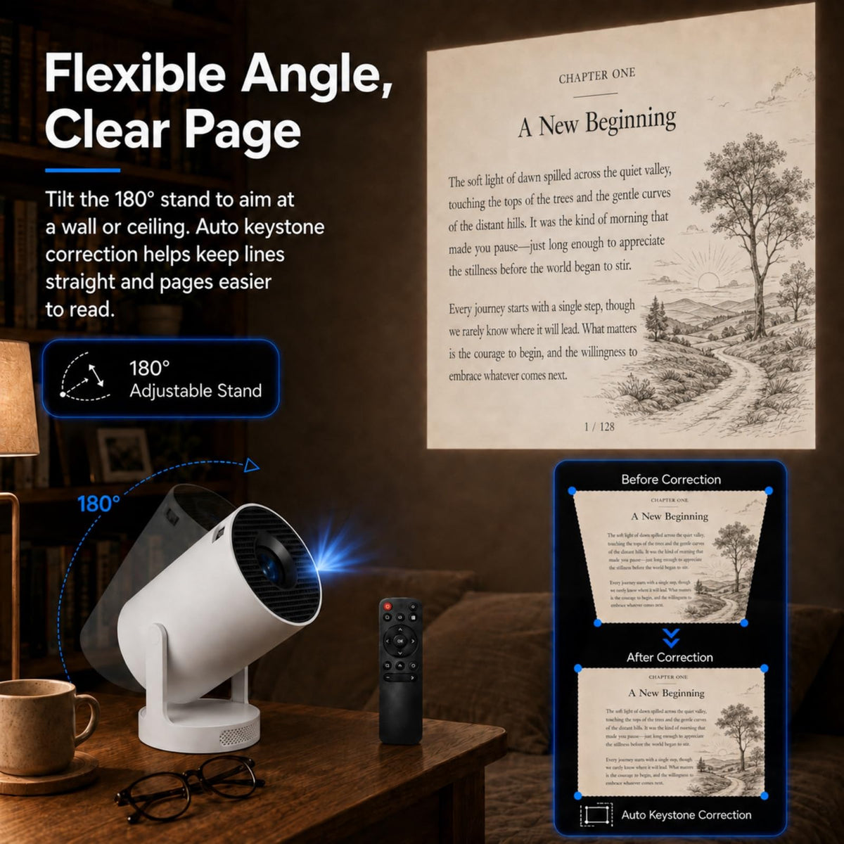 Book Glow Projector, Book Glow Projector for Wall Display Reading