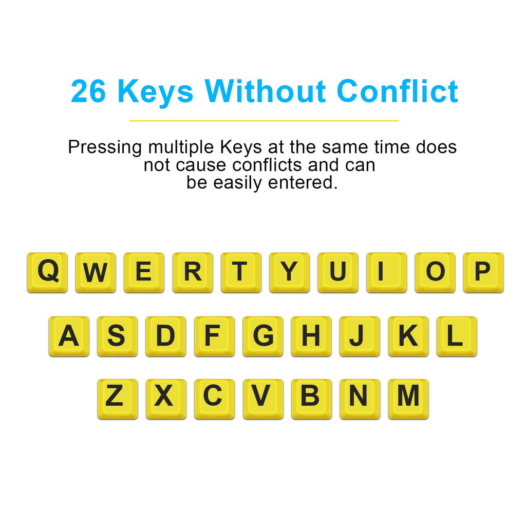 Large Print High-Contrast Keyboard – Yellow Keys with Black Letters | Accessible Computer Keyboard