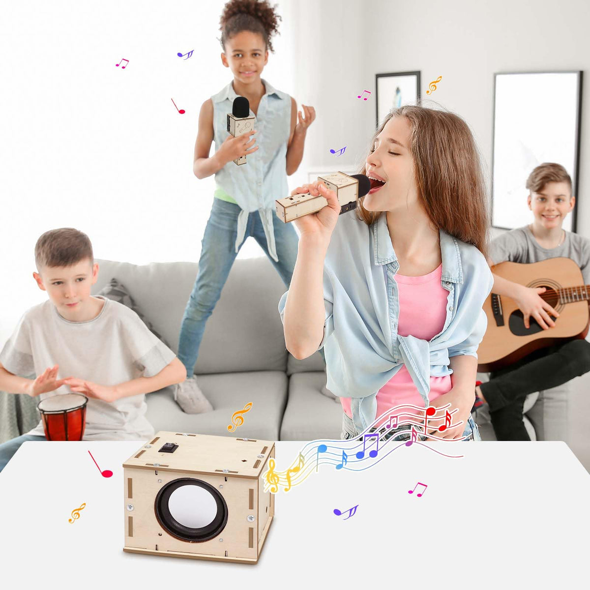 Stem Projects Karaoke Machine Toys for Boys Age 8-12 12-14 Science Kit Building Own Bluetooth Speaker & Microphone DIY Electronics Kit for Kids Kid 9-12 Boy Toys Birthday Gift 8 9 10 11 13 Teen Girl