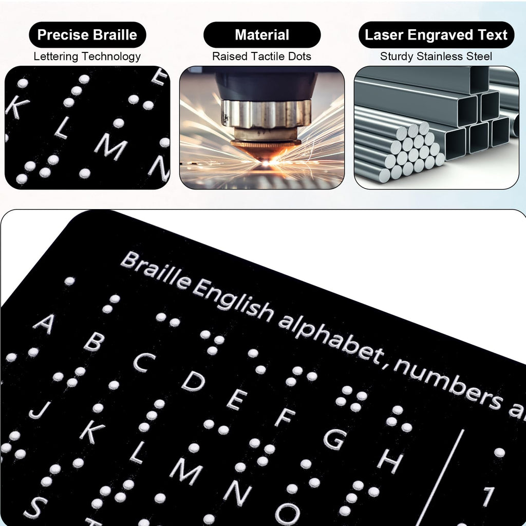 Braille Alphabet Learning Board – Tactile Raised Dot Educational Chart for Beginners