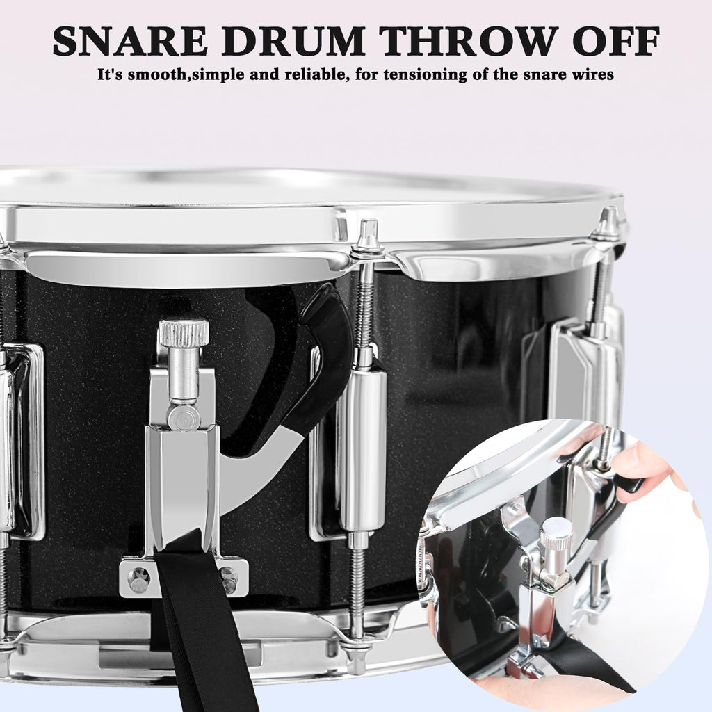 EASTROCK Snare Drum Set 14X5.5 Inches with stand for Student-Black