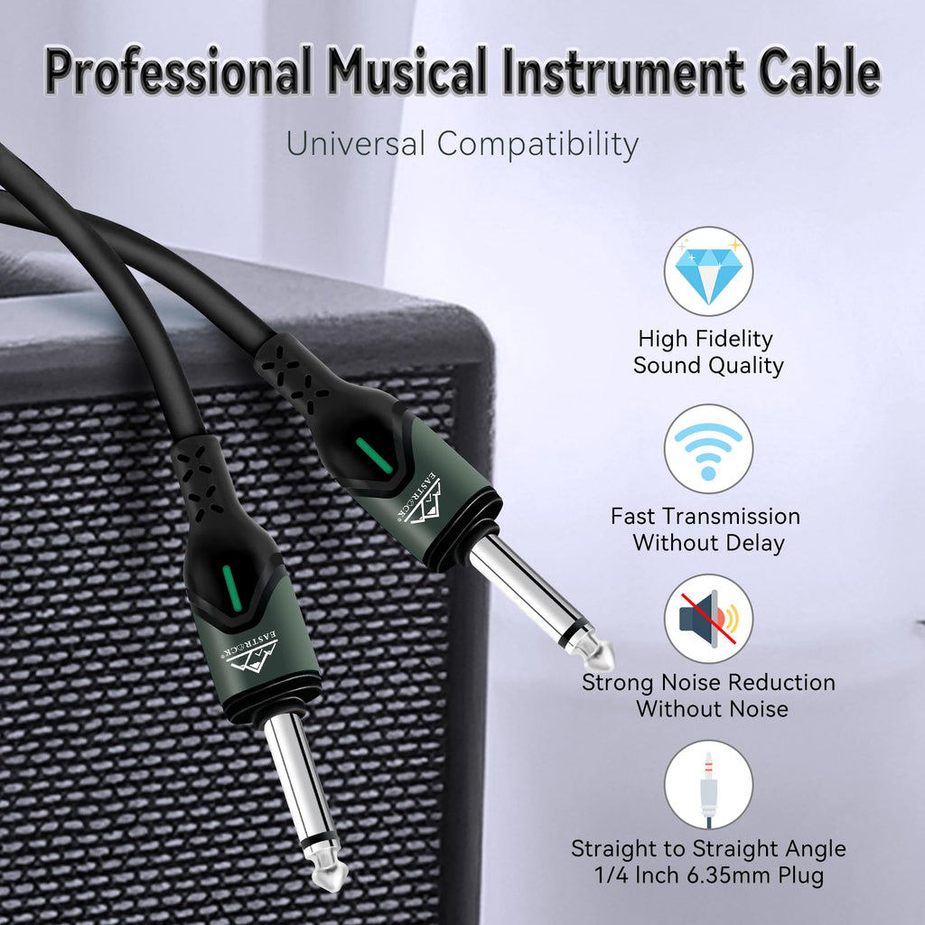 EASTROCK Professional Guitar Cable 10 Feet,Black