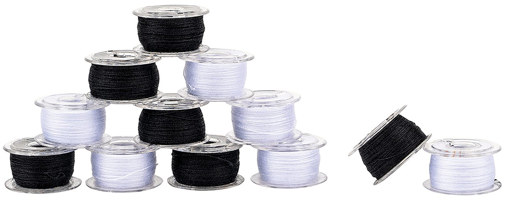 SINGER SINGER 42145 Class 15 Black & White Threaded Bobbins, Black, White 12 Count