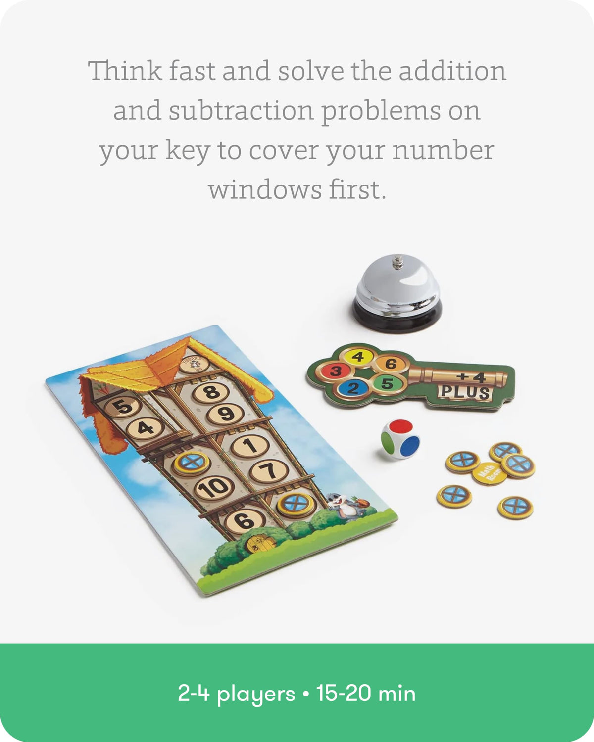 Math Room - Educational Game - Quick Thinking & Fun Games for Kids Ages 5 & Up - Fast Solving Addition & Subtraction Game - 2 to 4 Players