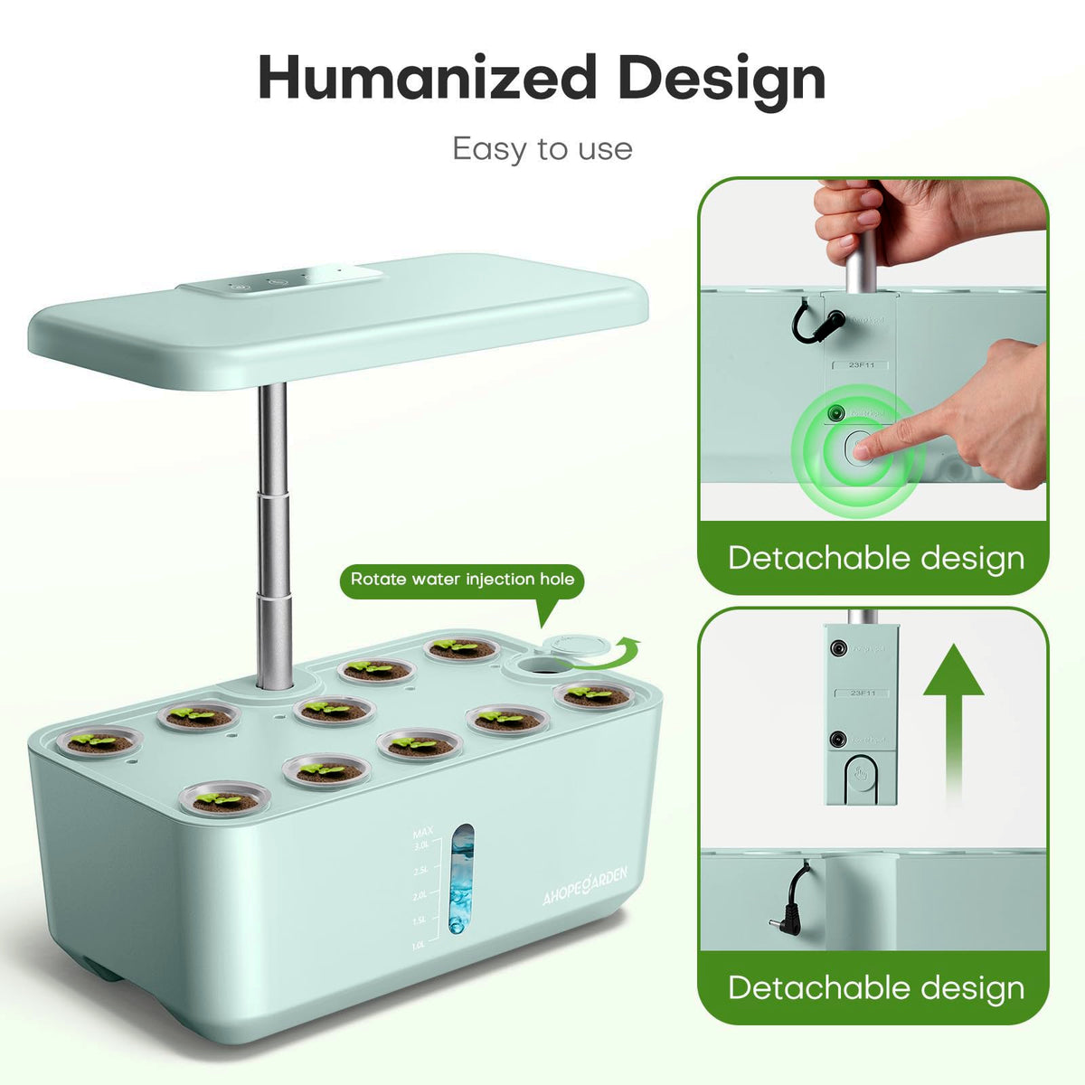 10-Pod Indoor Hydroponic Garden Growing System with LED Grow Light – STEM Plant Science & Gardening Kit