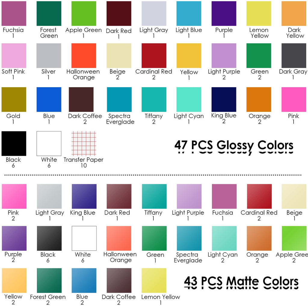 HTVRONT Permanent Vinyl, 100 Pack, 12"x12", Compatible with Cricut Machine