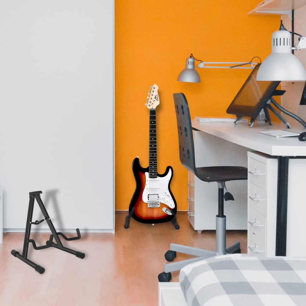 EASTROCK Professional Portable Tripod A Frame Guitar Stand,Black