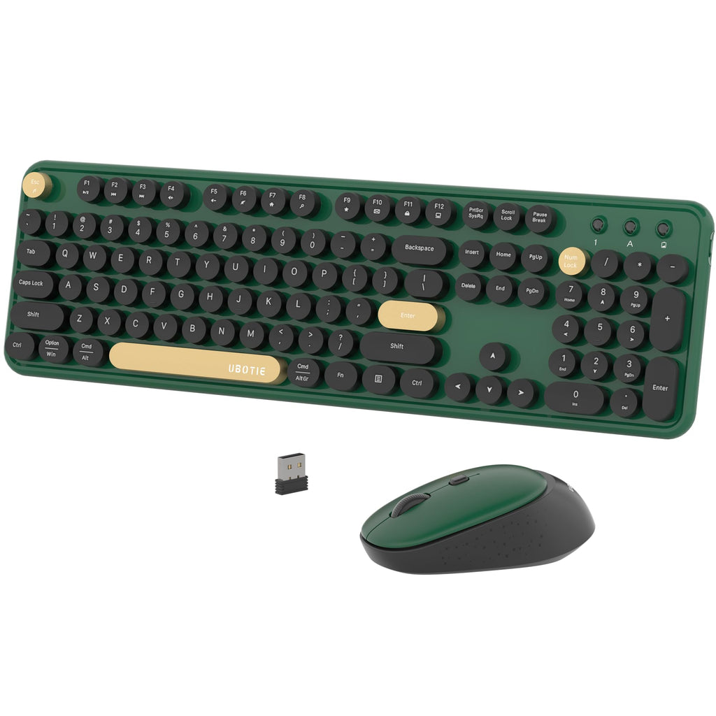 Colorful Wireless Computer Keyboards Mouse Combos (Green-Black)