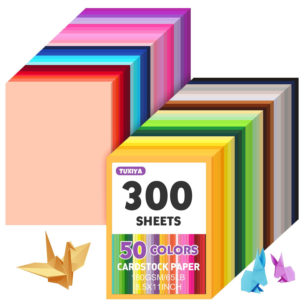 Cardstock 300 Sheets 8.5" X 11" Colored 50 Colors
