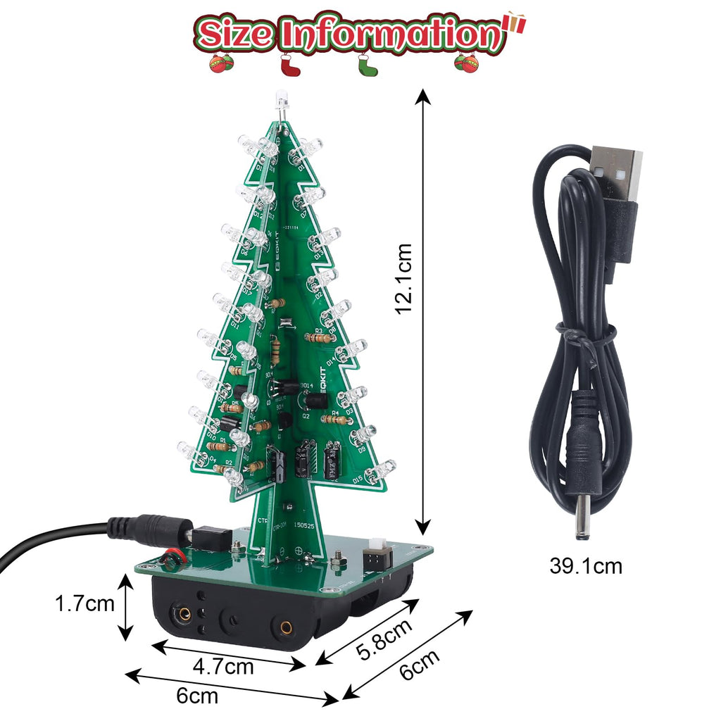 3D LED Christmas Tree Soldering Kit – DIY Electronics STEM Project with 36 RGB Lights