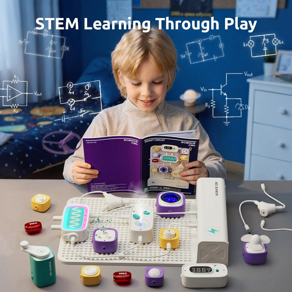 Science Can STEM Circuit Board for Kids w/ 120 Projects