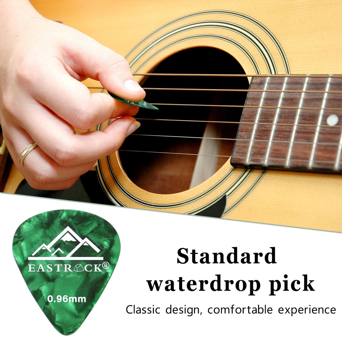 EASTROCK 15PCS Guitar Pick Set with Organizer Box & Guitar Pick Holder