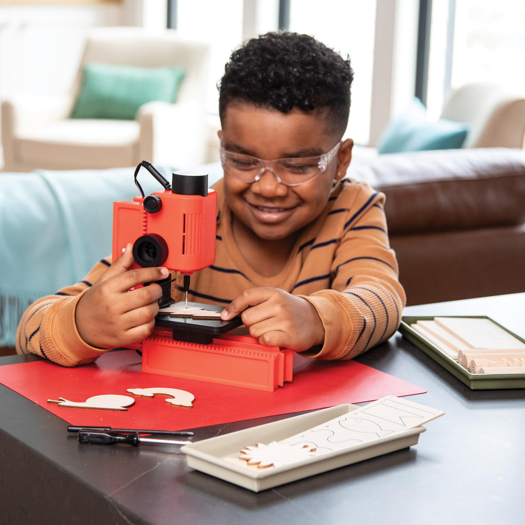 4-in-1 Kids Woodworking Workshop – Real Woodworking Tools, STEM Engineering &  Hands-On Building Kit