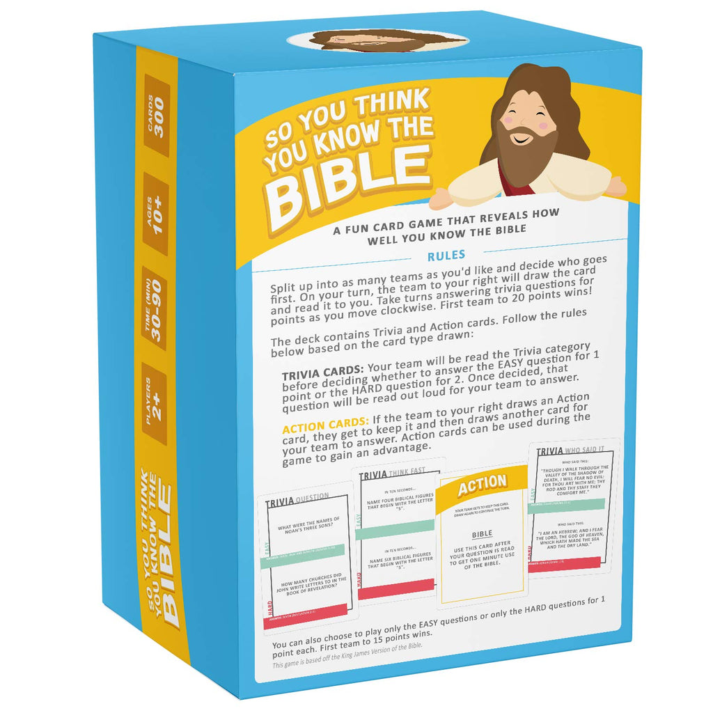 Bible Trivia Card Game – 300 Cards &amp; 500+ Questions | Christian Educational Game for Ages 10+
