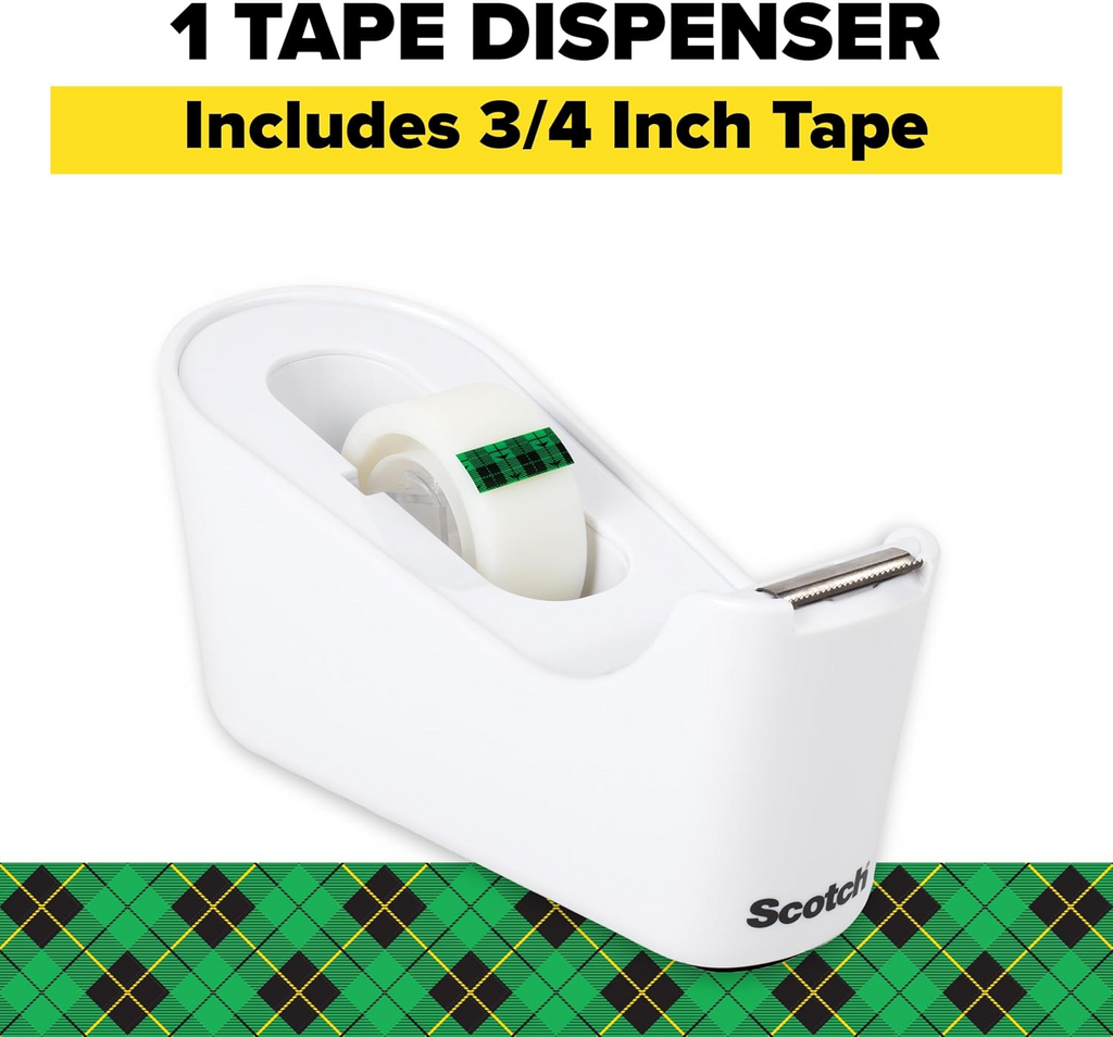 Scotch Desktop Tape Dispenser with Tape - White