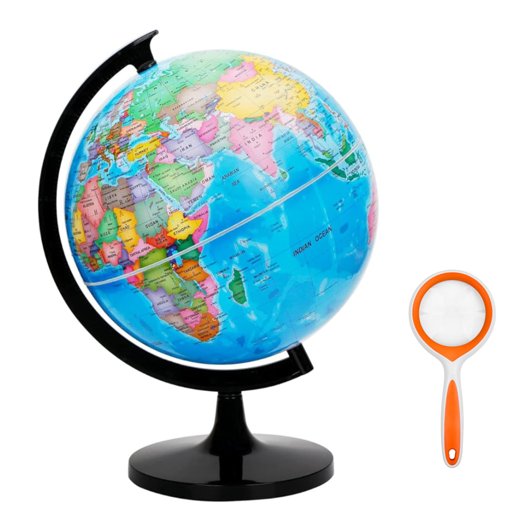 DIY 12-Inch World Globe Building Kit with Magnifying Glass – Hands-On Geography, STEM & Educational Learning