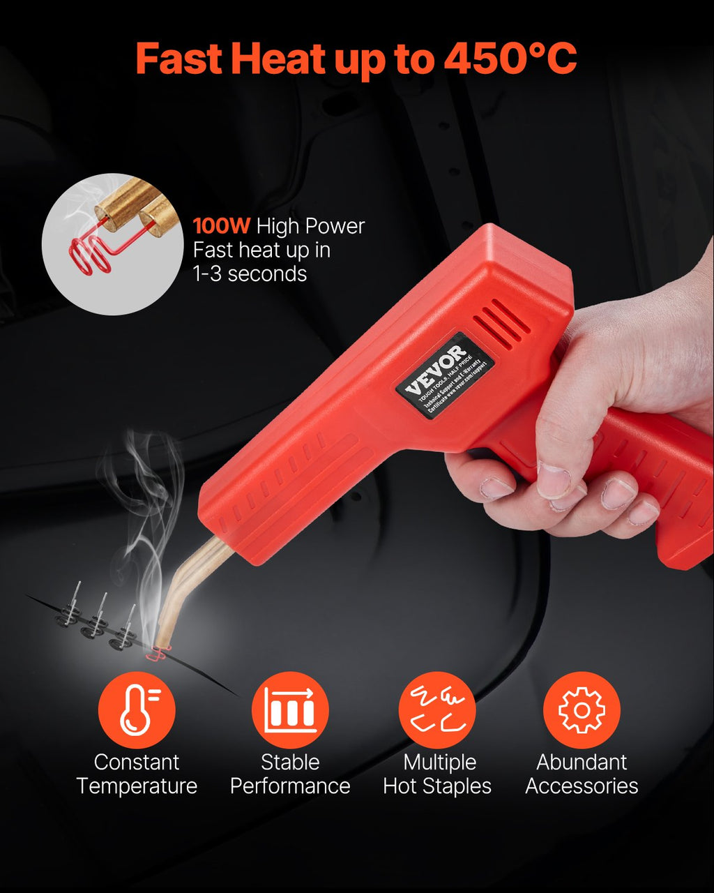 Plastic Welder, 100W Plastic Welding Gun With 800PCS Hot Staples