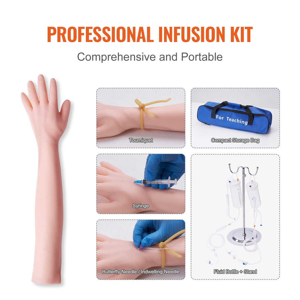 Phlebotomy Practice Kit, IV Venipuncture Intravenous Training Kit, With Carrying Bag, Practice And Perfect IV Skills, For Students, Nurses And Professionals