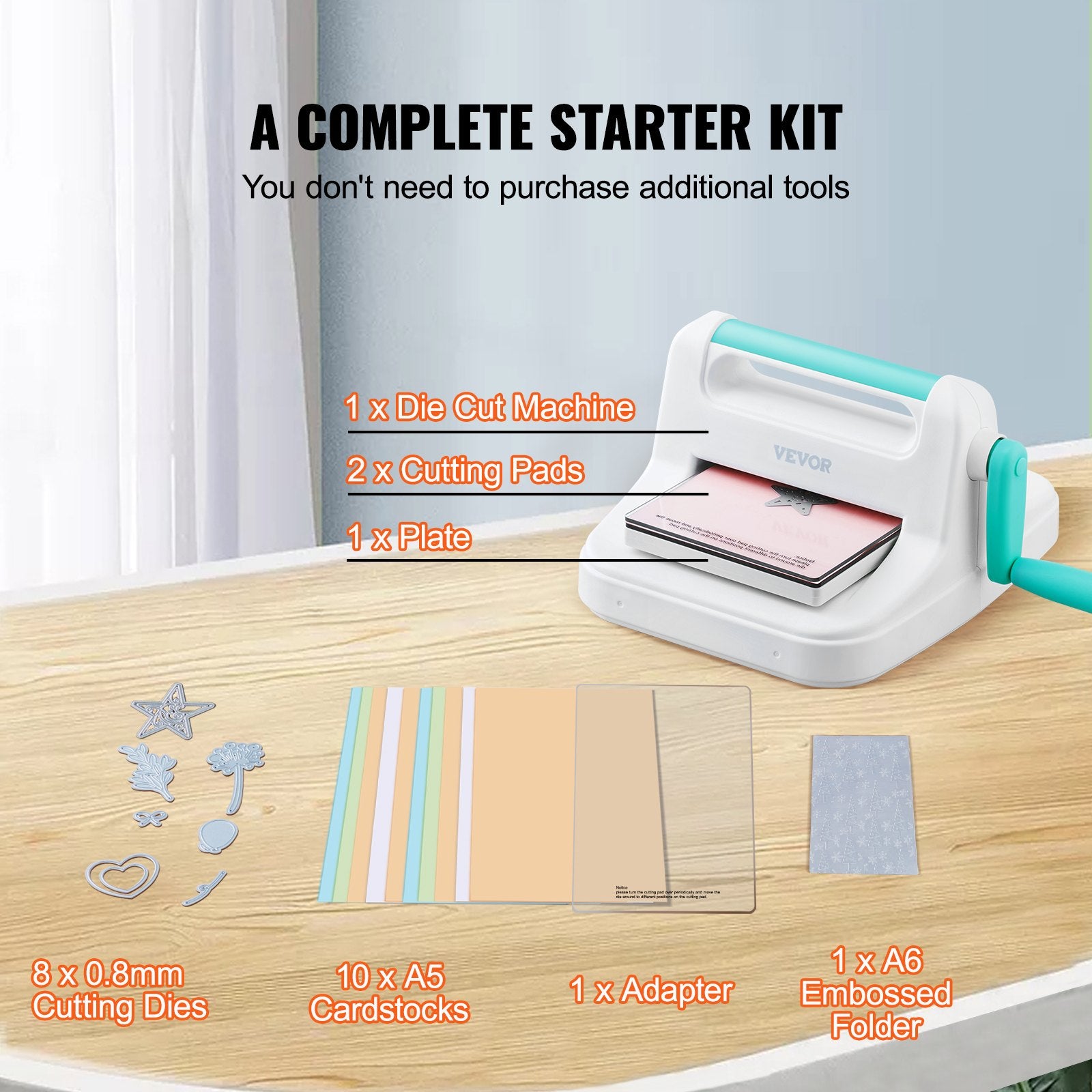 Manual Die Cutting & Embossing Machine, Portable Cut Machines, 6 Inch Opening Scrapbooking Machine Full Kit Included, For Arts & Crafts, Scrapbooking, Card Making And Crafting
