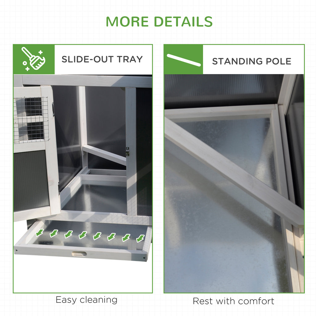 32" Outdoor Open Covered Chicken Coop House with Run and Nesting Box and