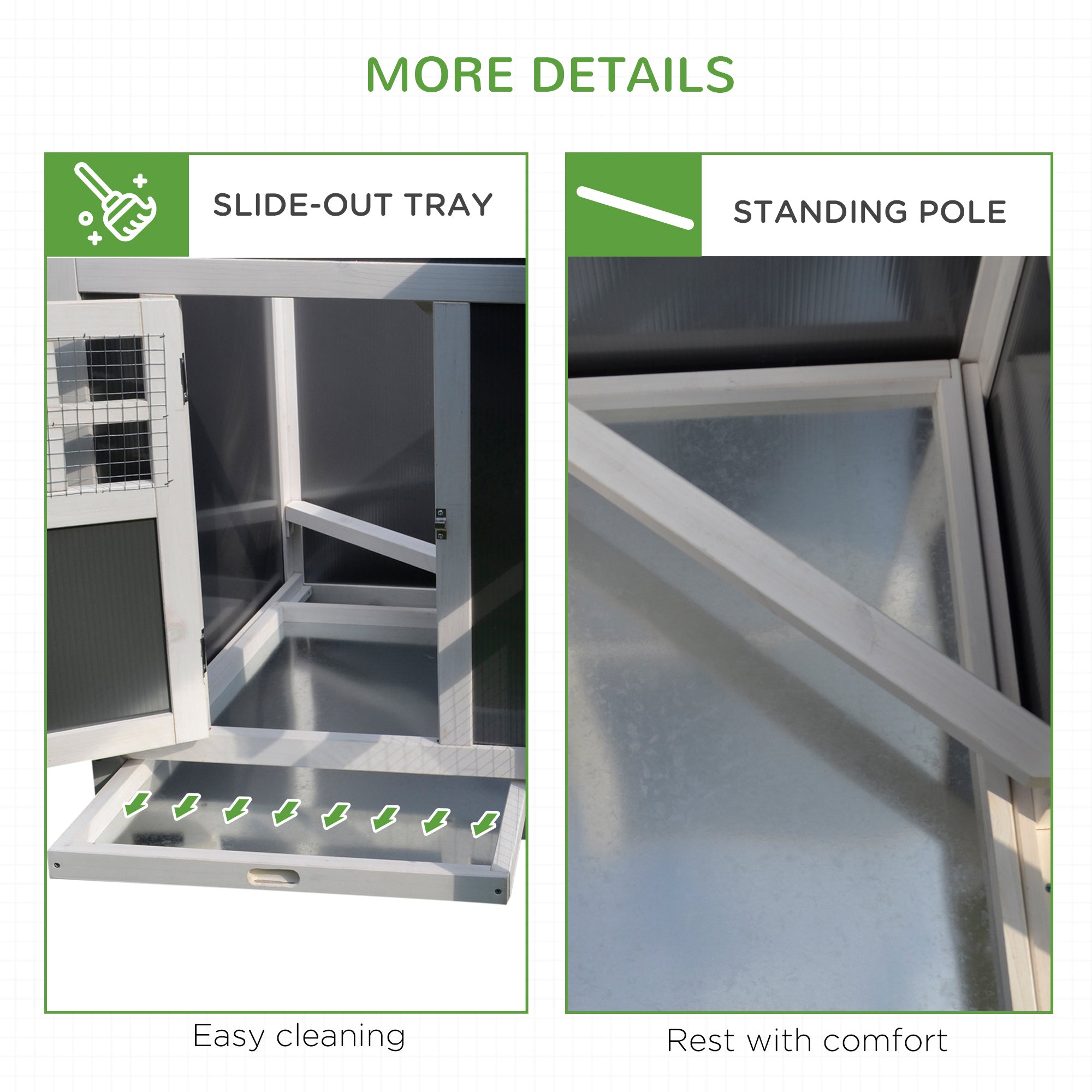 32" Outdoor Open Covered Chicken Coop House with Run and Nesting Box and