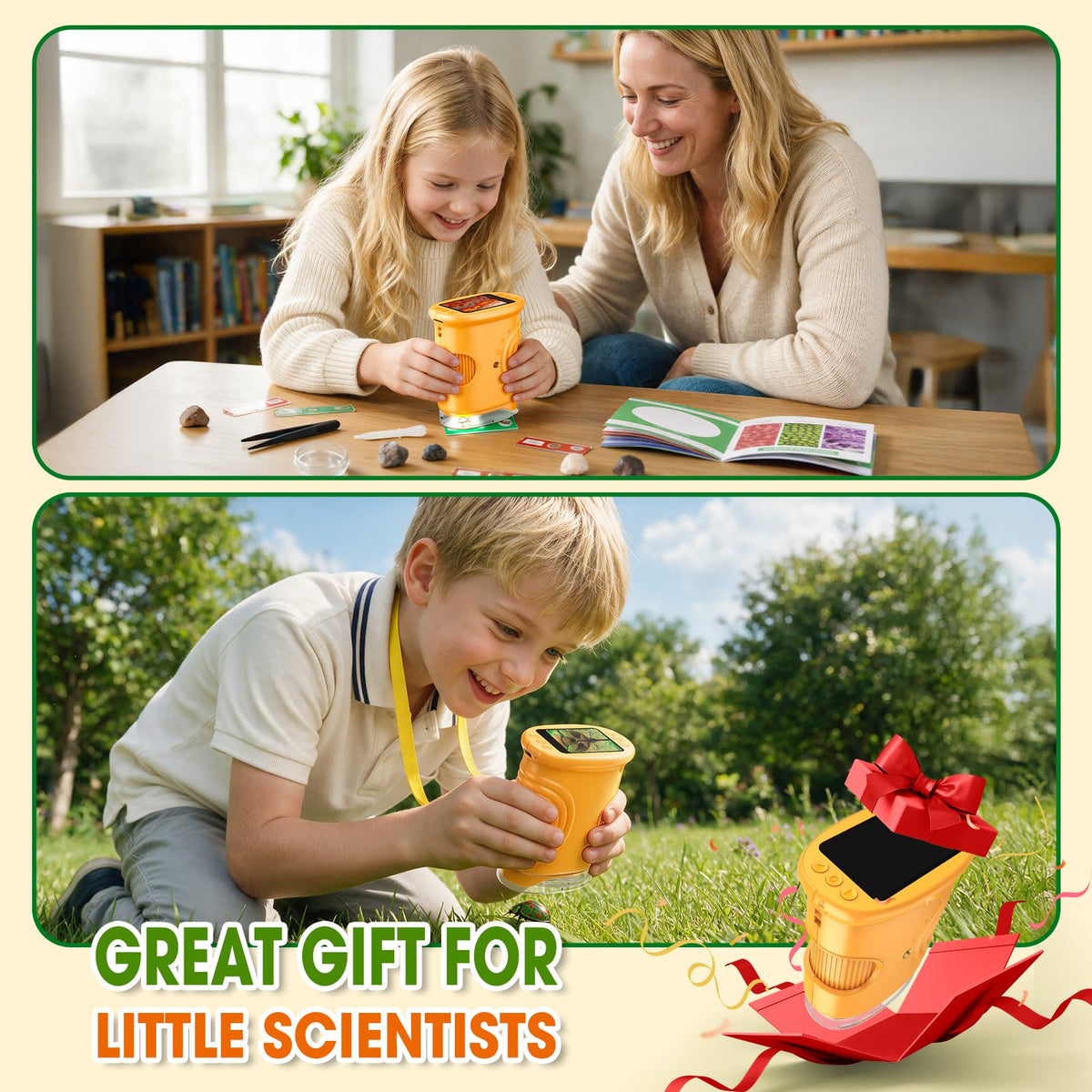 Digital Microscope Science Kit with Mineral Specimens & Plant Insect Slides for STEM Education