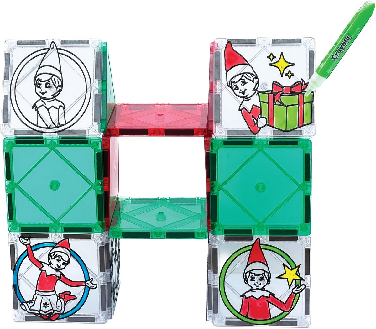 Elf on the Shelf House STEM Magnetic Tile & Crayola Art Set