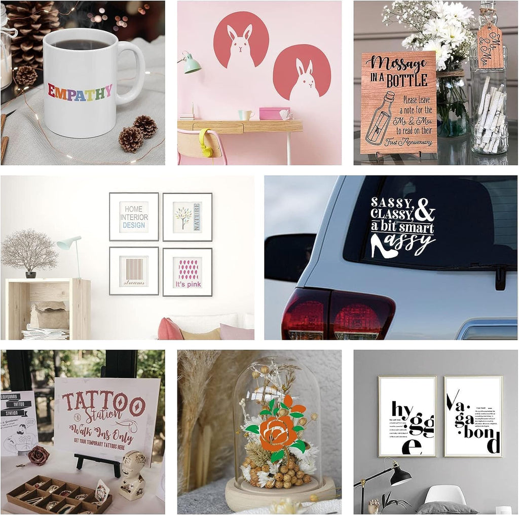 Smart Permanent Adhesive Vinyl Bundle – 30 Sheets, 15 Colors &amp; 6 Transfer Sheets – Cricut Joy Compatible