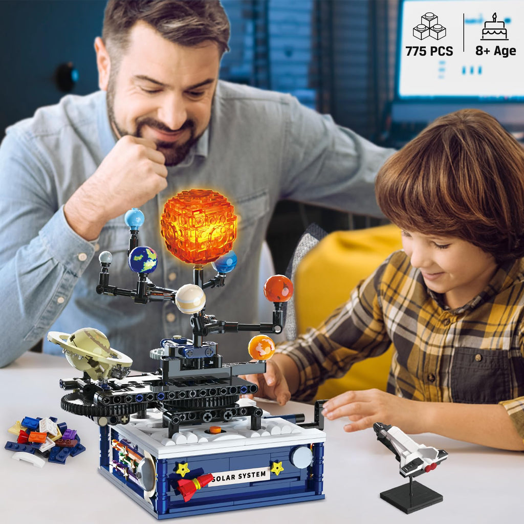 CUBIMANA Solar System Building Sets with Light for Boys 8+ with 8 Planets