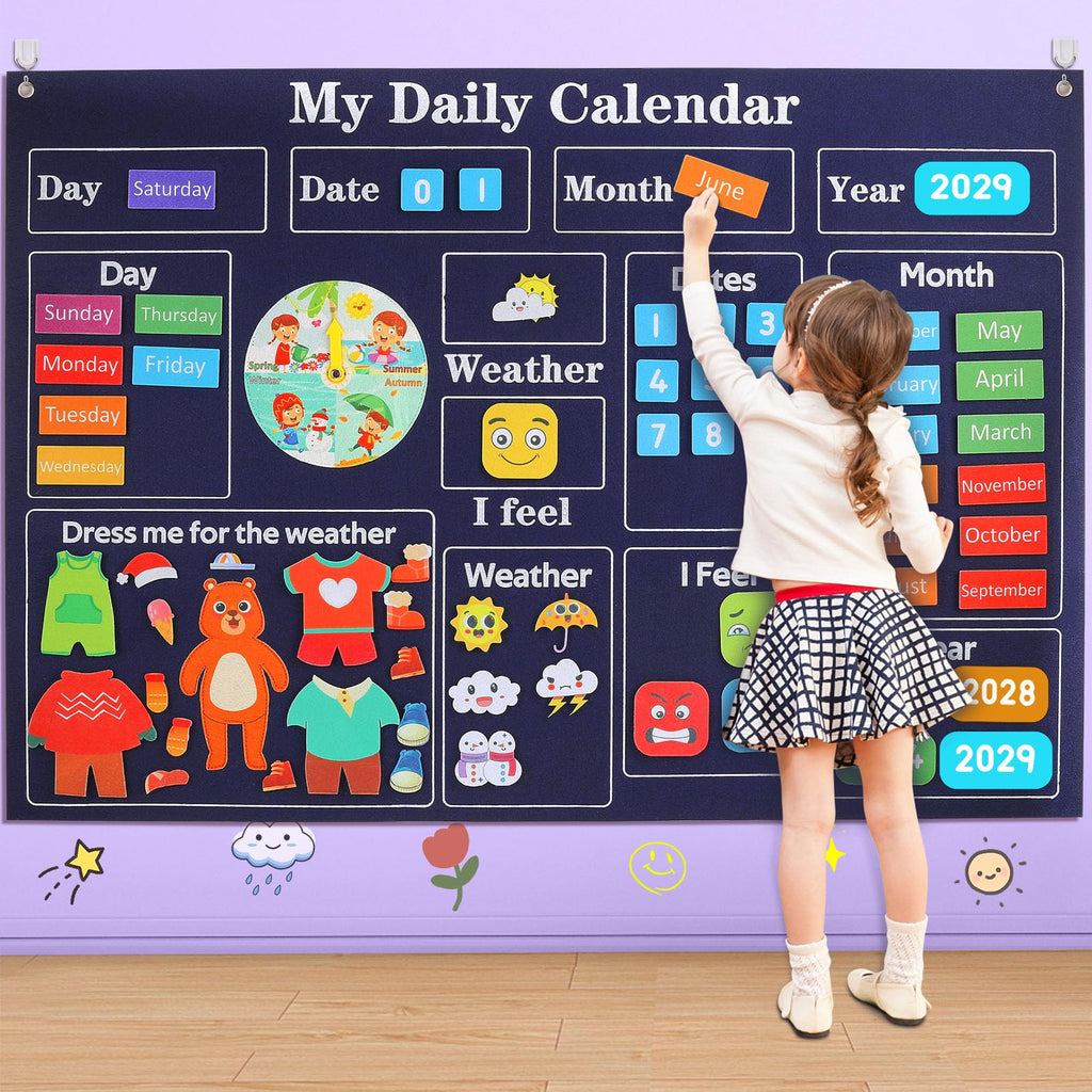 Interactive Felt Calendar – Weather, Seasons, Days & Emotions Learning Board